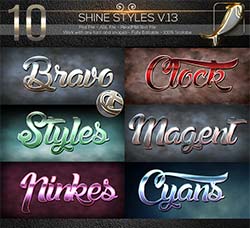 10个金属质感的PS样式：10 Shine Styles V.13